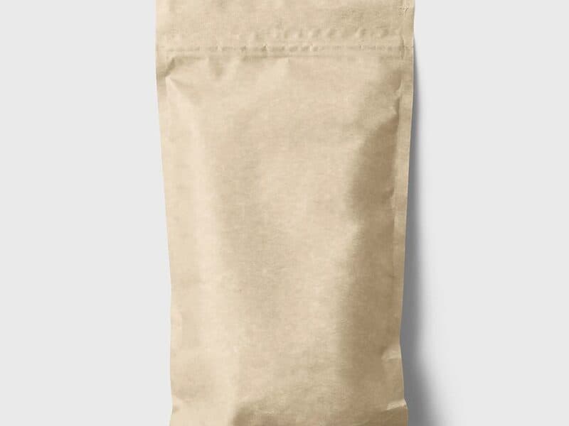 Unbranded kraft stand-up pouch with a resealable zipper