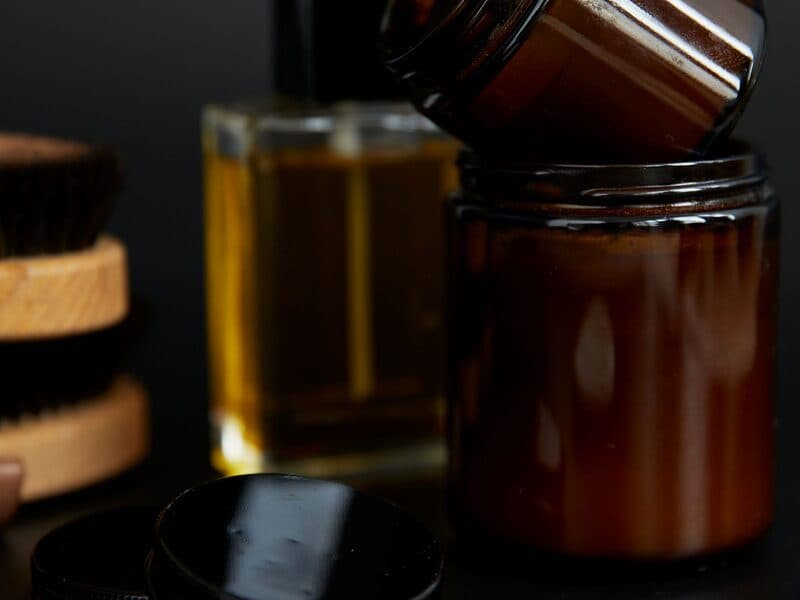 Amber glass containers of the type used for regulated products