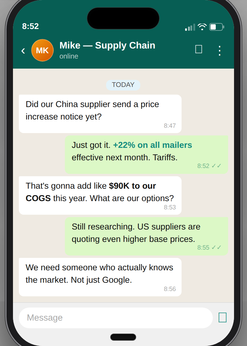 Tariff increase conversation