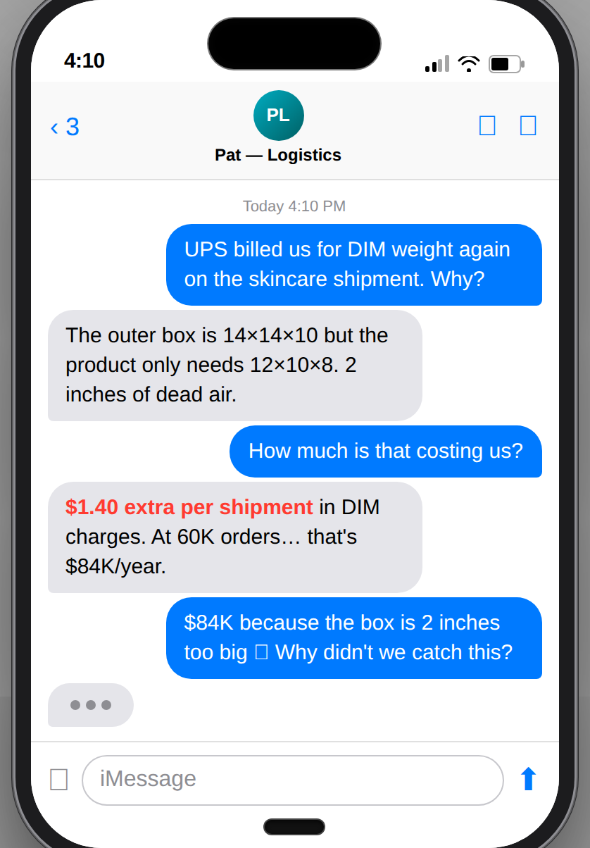 DIM weight conversation