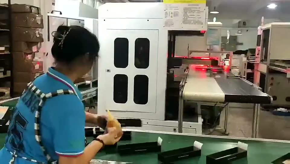 Rigid boxes, packed and staged on the factory floor